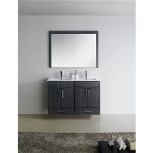 American Imaginations Zen 46-in Grey Bathroom Vanity Cabinet Set