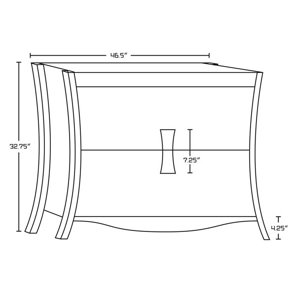 American Imaginations Bow 48-in White Bathroom Vanity Cabinet