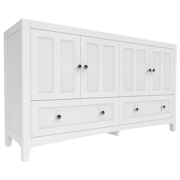 American Imaginations Shaker 60-in White Bathroom Vanity Cabinet AI ...