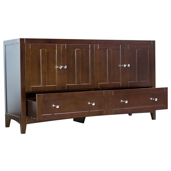 American Imaginations Shaker 60-in Brown Bathroom Vanity Cabinet