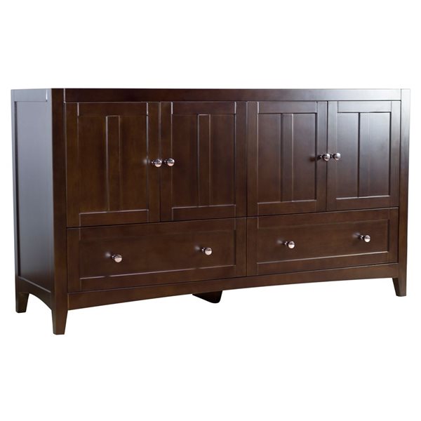 American Imaginations Shaker 60-in Brown Bathroom Vanity Cabinet