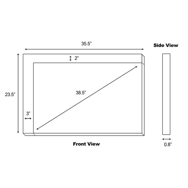American Imaginations Xena Mirror - 35.5-in- Wood - White