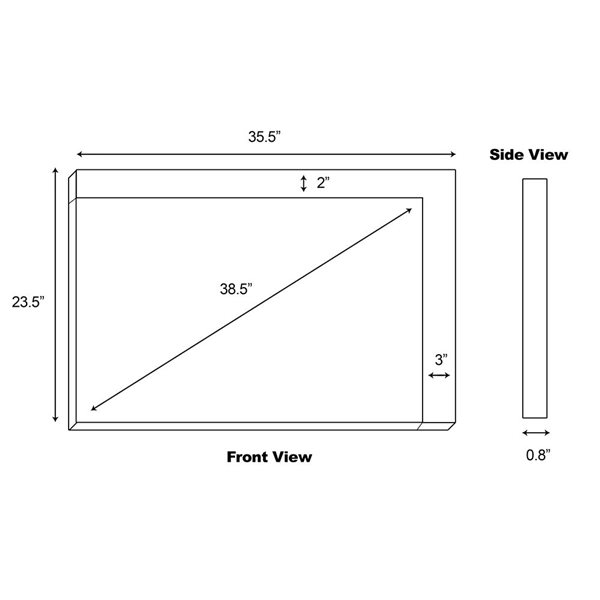American Imaginations Mirror - 35.5-in x 23.5-in - Wood - White