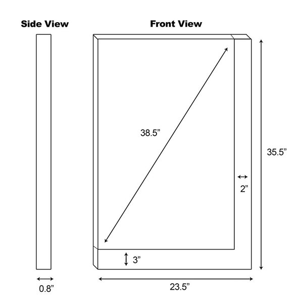 American Imaginations Xena Mirror - 23.5-in x 35.5-in - Wood - White