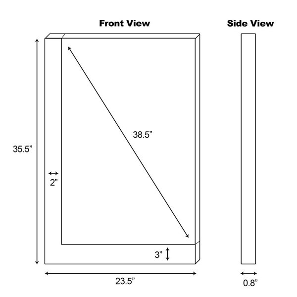 American Imaginations Xena Mirror - 23.5-in x 35.5-in - Wood - Gray