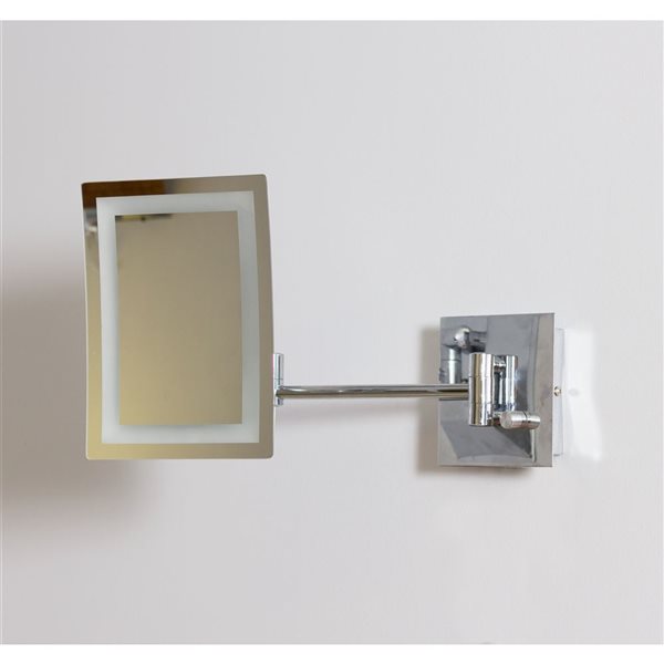 American Imaginations Magnifying Mirror - 17.44-in x 8.66-in - Metal - Chrome