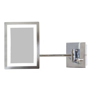 Miroir grossisant, 17,44" x 8,66", métal, chrome