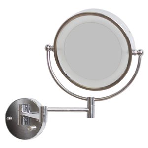 Miroir grossisant, 20,83" x 14,57", métal, chrome