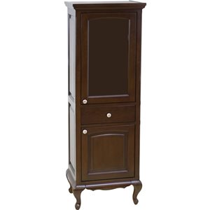 American Imaginations Juliet Linen Tower - 21.5" x 62.75" - Wood - Walnut