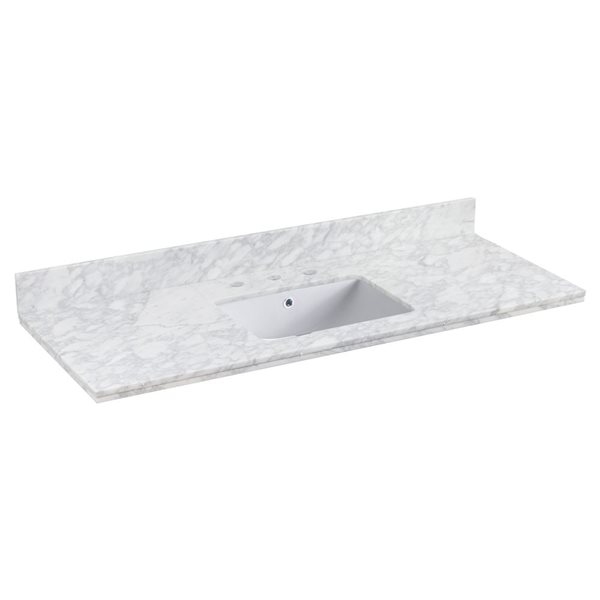 American Imaginations Shaker Quartz Top Set - 47.5-in x 18.25-in - White