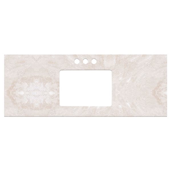 American Imaginations Shaker Quartz Top - 47.6-in x 18.25-in - Beige