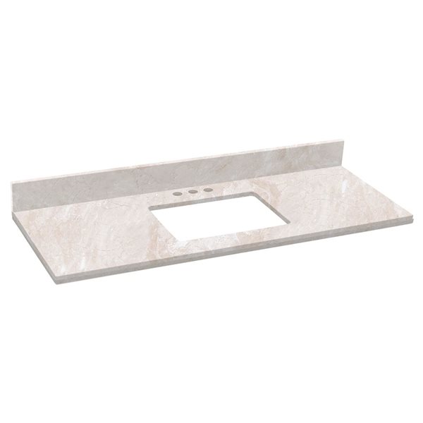 American Imaginations Shaker Quartz Top - 47.6-in x 18.25-in - Beige