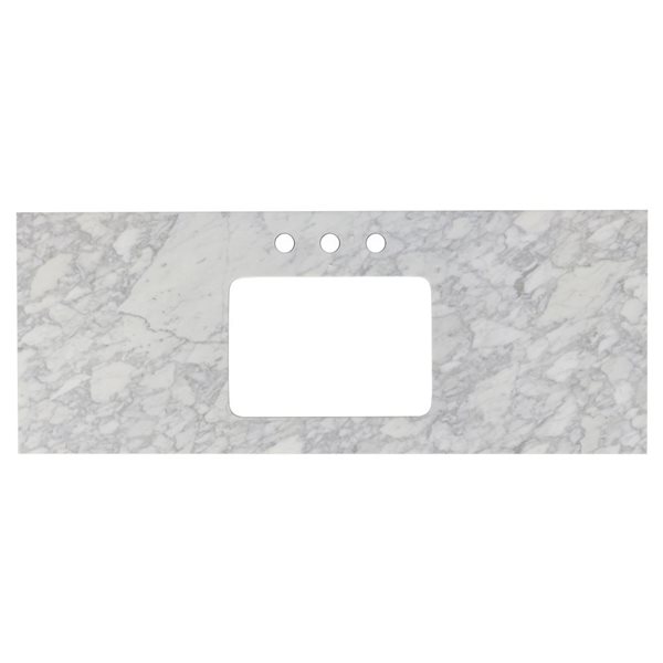 American Imaginations Shaker Quartz Top - 47.5-in x 18.25-in - White