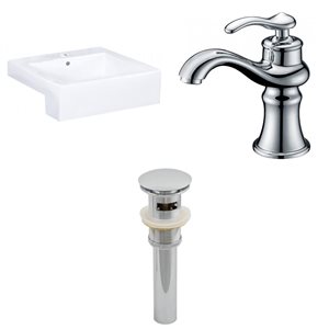 Ens. vasque semi-encastrée, 20,25" x 30,5", blanc