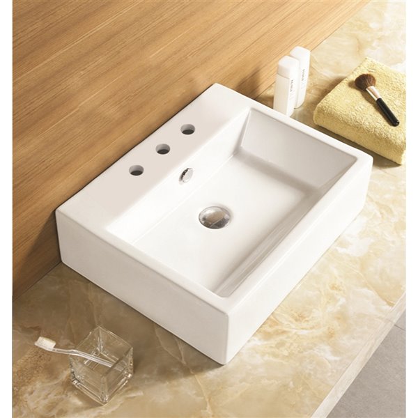 American Imaginations Above Counter Vessel Set - 21-in x 25-in - White