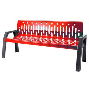 Frost Stream Steel Bench - 6-ft - Red