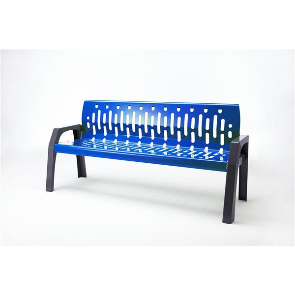 Banc en acier Stream, 6 pi, bleu