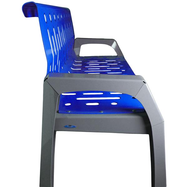 Banc en acier Stream, 6 pi, bleu