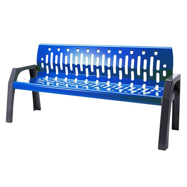 Frost Stream Steel Bench - 6-ft - Blue