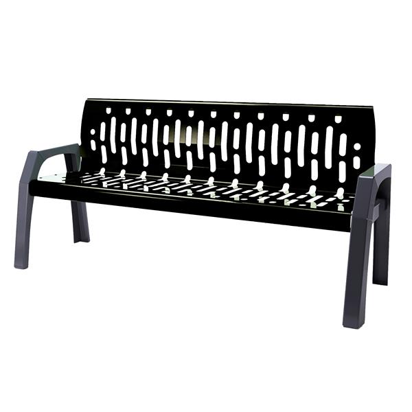 Frost Stream Steel Bench - 6-ft - Black