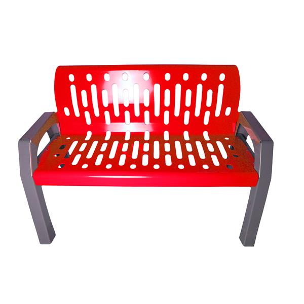 Frost Stream Steel Bench - 4-ft - Red