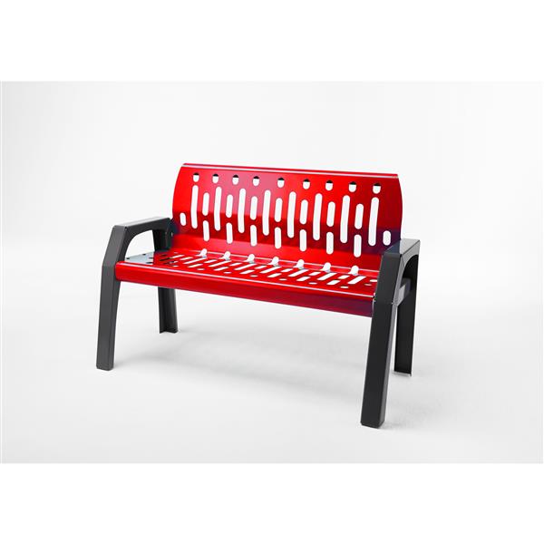 Frost Stream Steel Bench - 4-ft - Red