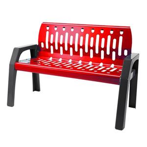 Banc en acier Stream, 4 pi, rouge