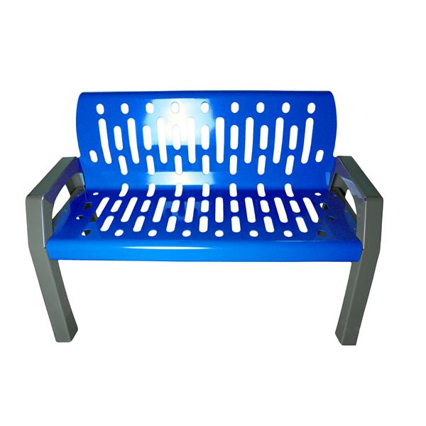 Banc en acier Stream, 4 pi, bleu