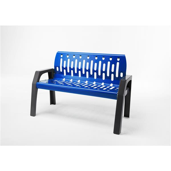 Banc en acier Stream, 4 pi, bleu