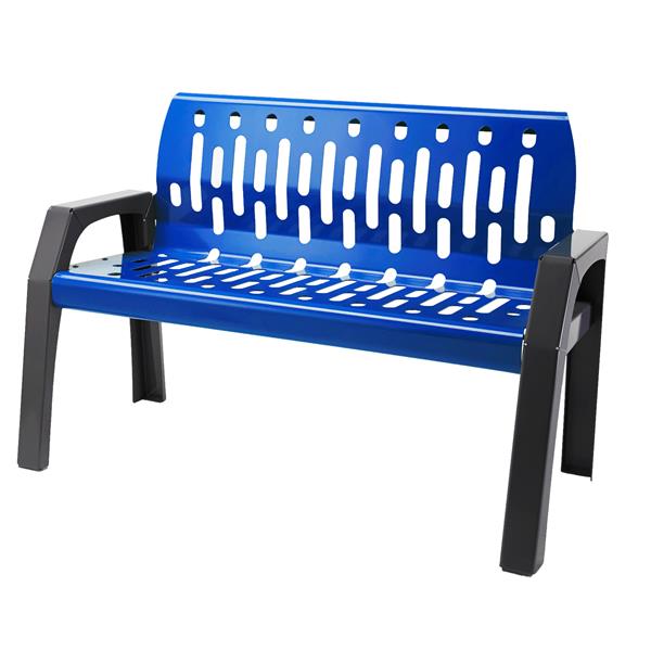 Frost Stream Steel Bench - 4-ft - Blue