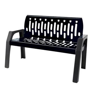 Frost Stream Steel Bench - 4-ft - Black