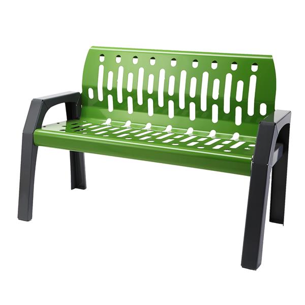 Frost Stream Steel Bench - 4-ft - Green