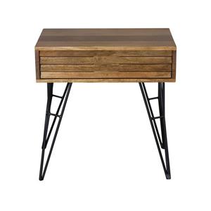 CDI Furniture Shutter Nightstand - 23" x 23" - Wood - Natural