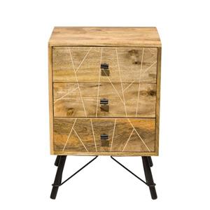 CDI Furniture Mosaic Nightstand - 18" x 26" - Wood - Natural