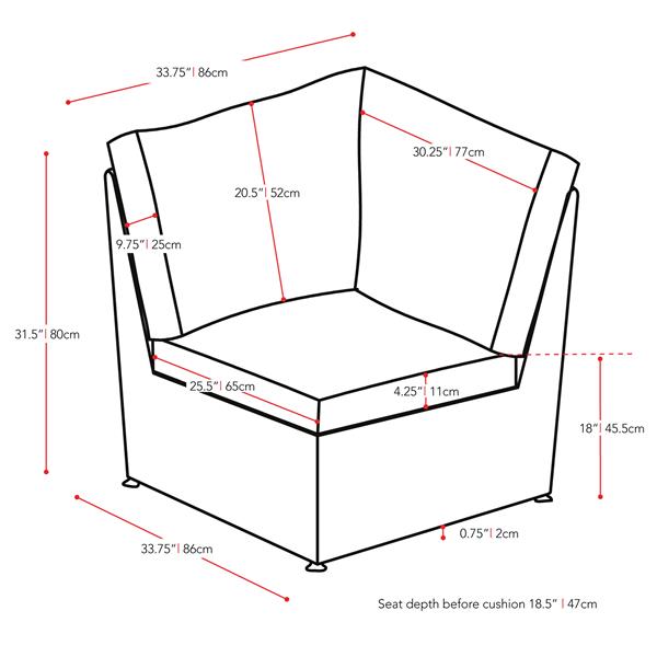 CorLiving Wicker Corner Patio Chair PCL-237-L | RONA