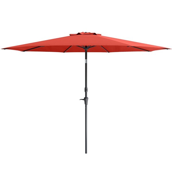 CorLiving 10ft UV and Wind Resistant Tilting Patio Umbrella in Crimson Red