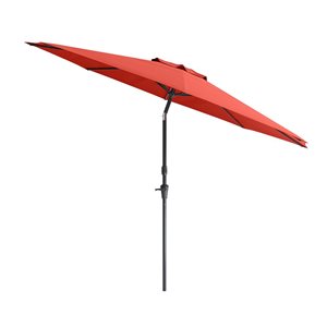 CorLiving Parasol de patio inclinable de 10 pieds résistant aux UV et au vent en rouge cramoisi