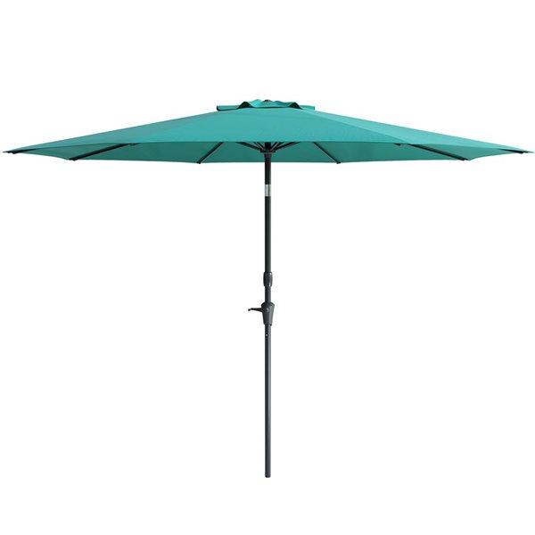 CorLiving 10ft UV and Wind Resistant Tilting Patio Umbrella in Turquoise Blue