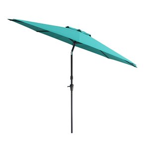 CorLiving 10ft UV and Wind Resistant Tilting Patio Umbrella in Turquoise Blue