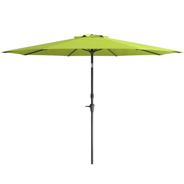 CorLiving Parasol de patio inclinable de 10 pieds résistant aux UV et au vent en vert citron