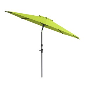 CorLiving Parasol de patio inclinable de 10 pieds résistant aux UV et au vent en vert citron