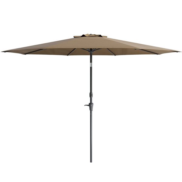 CorLiving 10ft UV and Wind Resistant Tilting Patio Umbrella in Brown