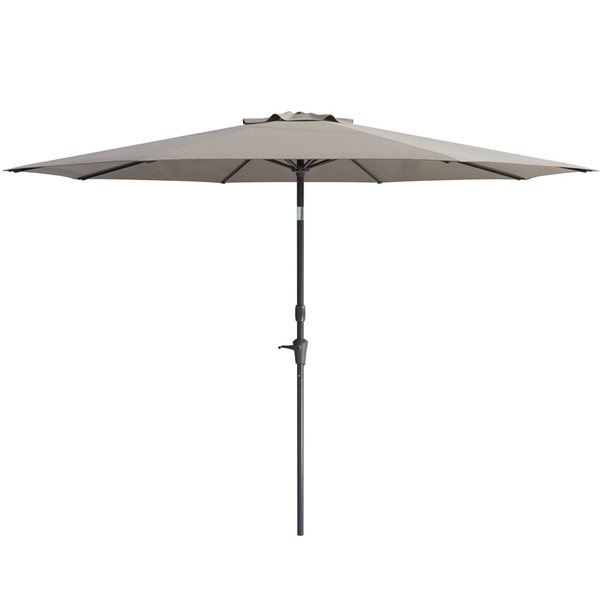 CorLiving 10ft UV and Wind Resistant Tilting Patio Umbrella in Sand Grey