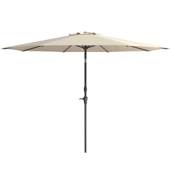 CorLiving 10ft UV and Wind Resistant Tilting Patio Umbrella in Warm White