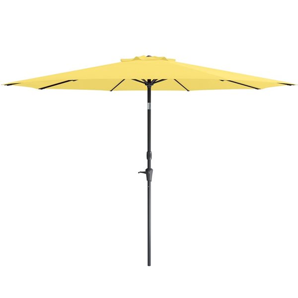 CorLiving Parasol de patio inclinable de 10 pieds résistant aux UV et au vent en jaune