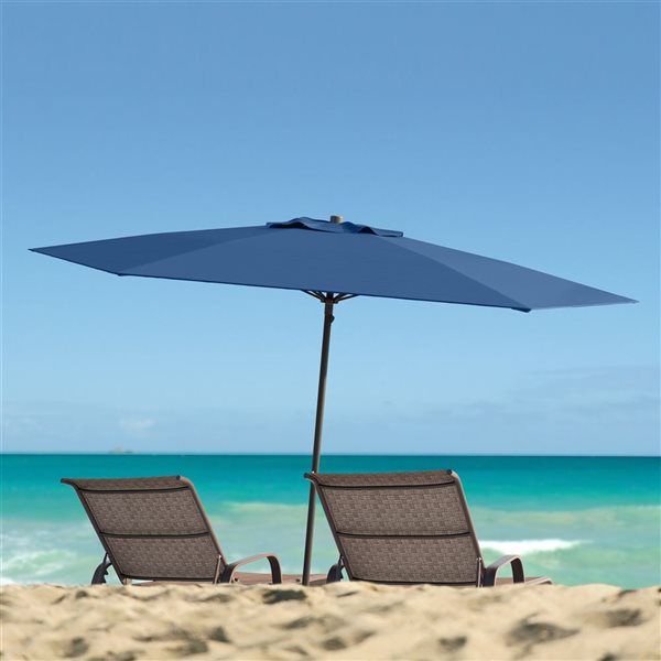 CorLiving 7.5ft UV and Wind Resistant Beach Umbrella in Cobalt Blue