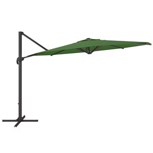 CorLiving Parasol de patio inclinable et rotatif de luxe résistant aux UV de 11,5 pieds en vert forêt