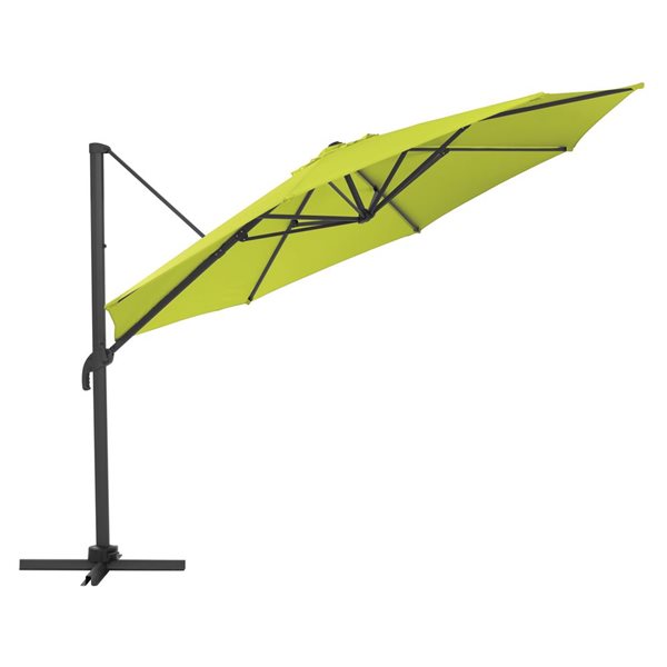 CorLiving Parasol de patio inclinable et rotatif de luxe résistant aux UV de 11,5 pieds en vert lime