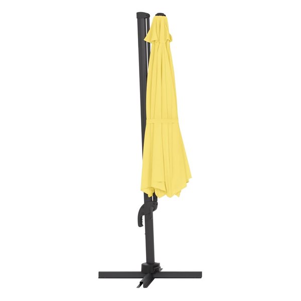 CorLiving Parasol de patio inclinable et rotatif de luxe résistant aux UV de 11,5 pieds en jaune