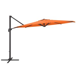 CorLiving 11.5ft Deluxe UV-Resistant Offset Titling & Rotating Patio Umbrella in Orange